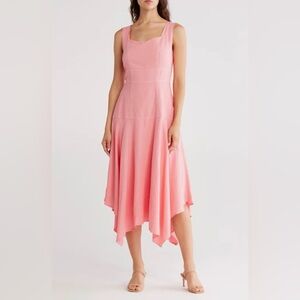 Jason WU Sleeveless Handkerchief Hem Linen Blend Dress 6